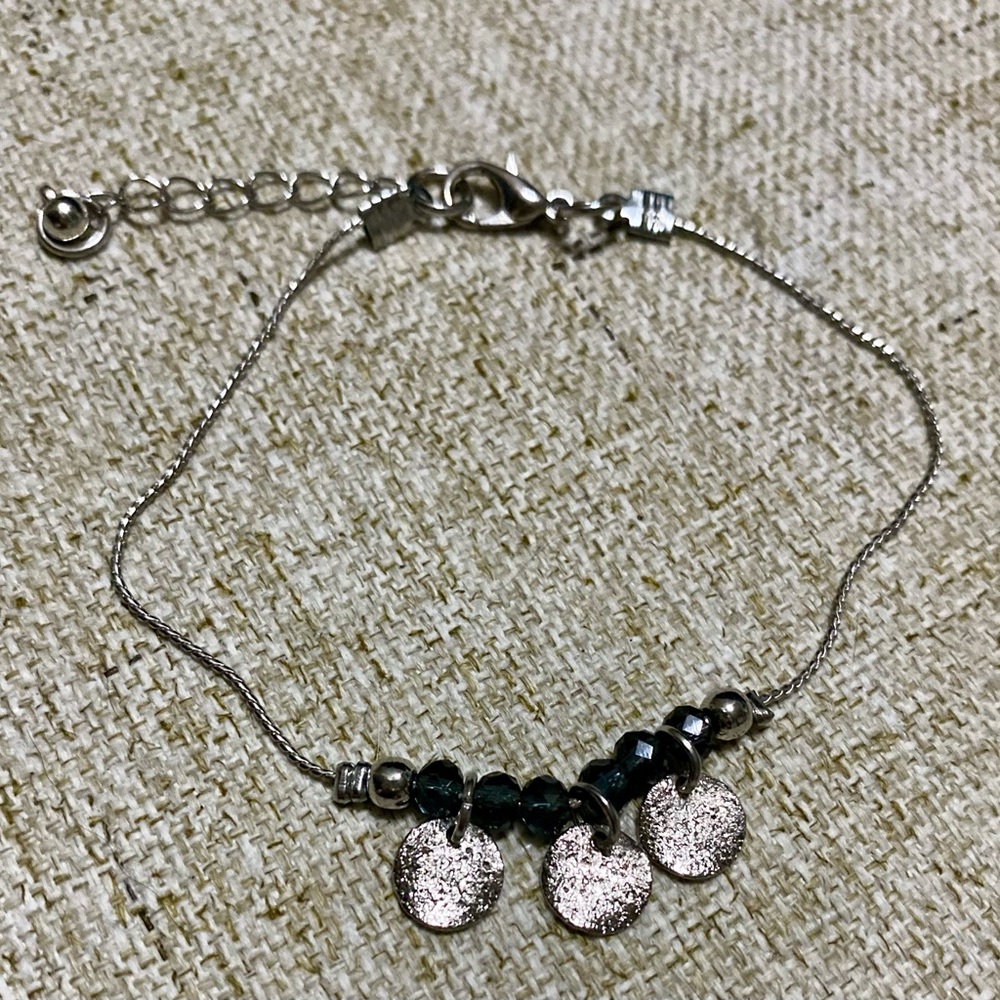 Elegant Silver Bracelet with Black Accents
